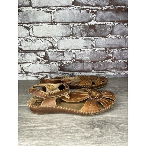 Pikolinos Puerto Vallarta Brandy Brown Closed Toe Sandals Women Sz 40EU/9.5M US - Picture 2 of 16